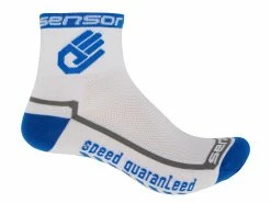 Sensor Race Lite – Cykelstrømper – Hvid/blå – Str. 9-11 / 43-47