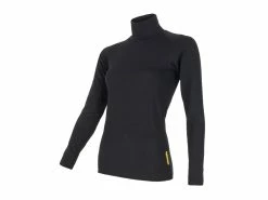 Sensor Double Face – Dame Svedundertrøje Med Rullekrave – Sort – Str. XL
