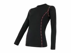 Sensor Merino Air Tee LS – Uldundertrøje M. Lange ærmer – Dame – Sort – Str. M