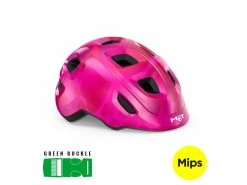 Met Hooray MIPS – Børnecykelhjelm – Pink/Hjerter – Str. 52-55 Cm